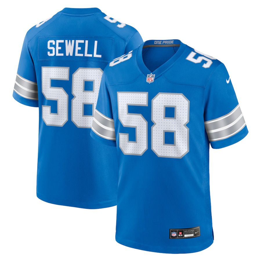 Men Detroit Lions #58 Penei Sewell Nike Blue Game NFL Jersey->detroit lions->NFL Jersey